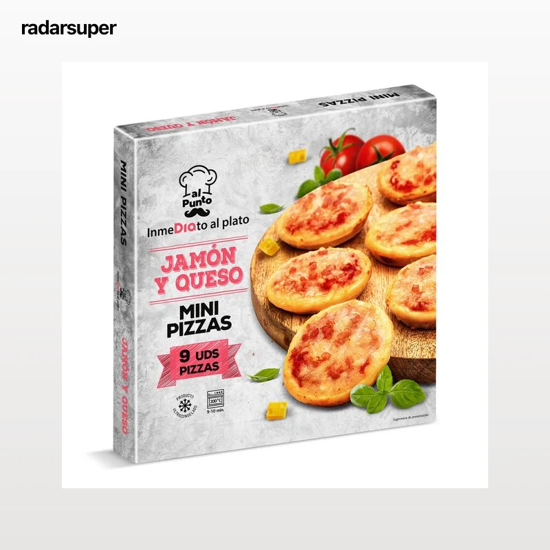 Mini pizzas de jamón y queso Dia Al Punto 270 g
