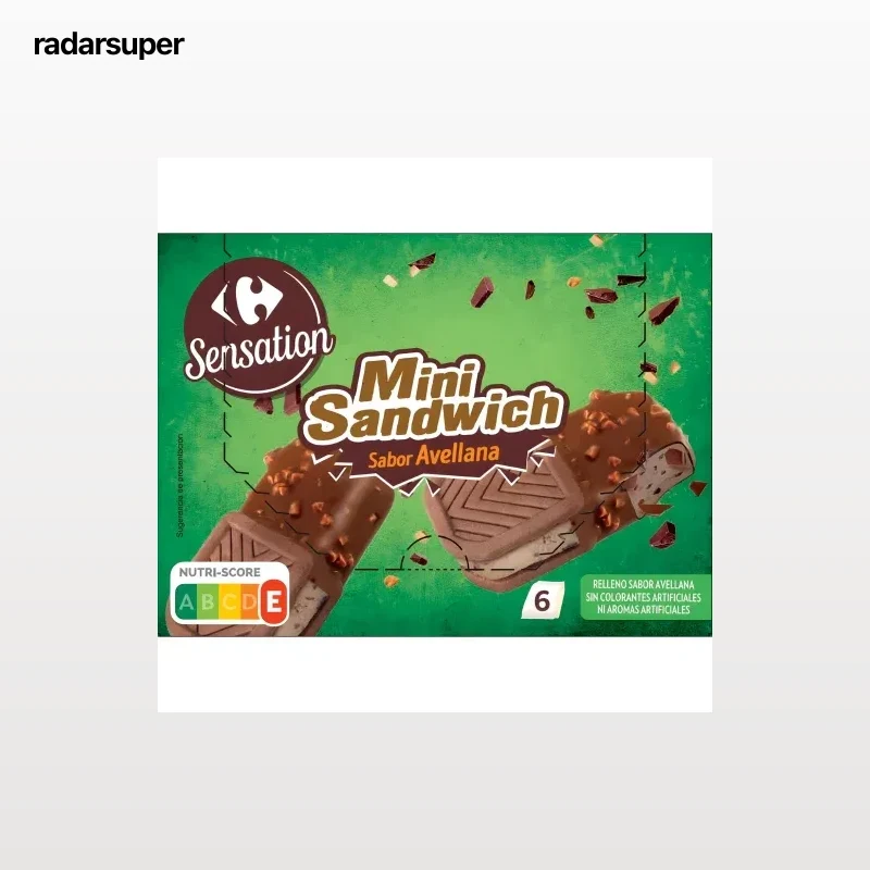Mini sandwich Duo Avellana Carrefour Sensation 6 uds.