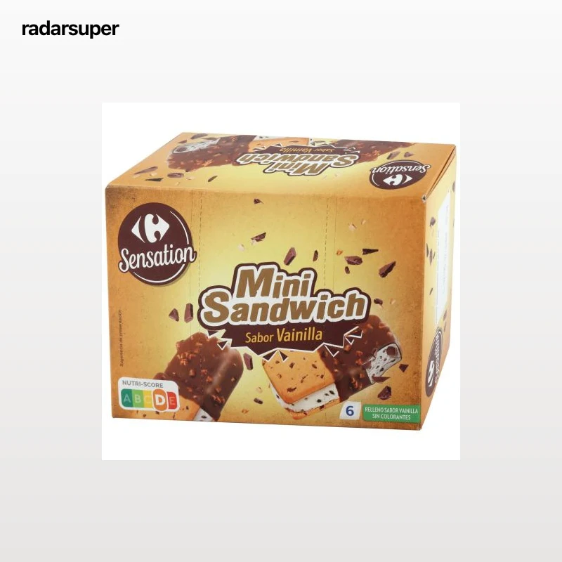 Mini sandwich sabor vainilla Sensation Carrefour 6 ud.