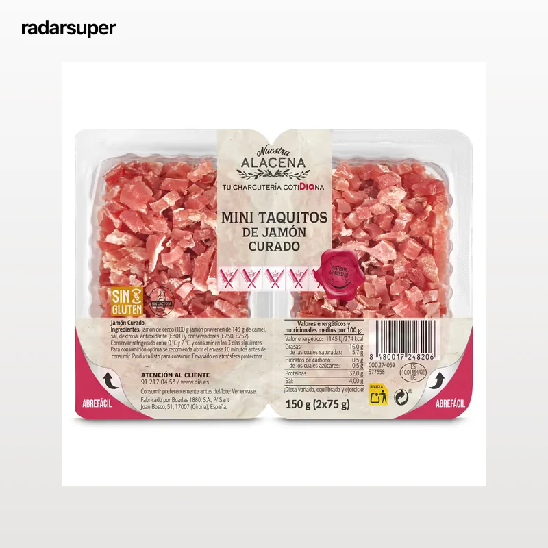 Mini taquitos de jamón curado Dia Nuestra Alacena 2 x 75 g