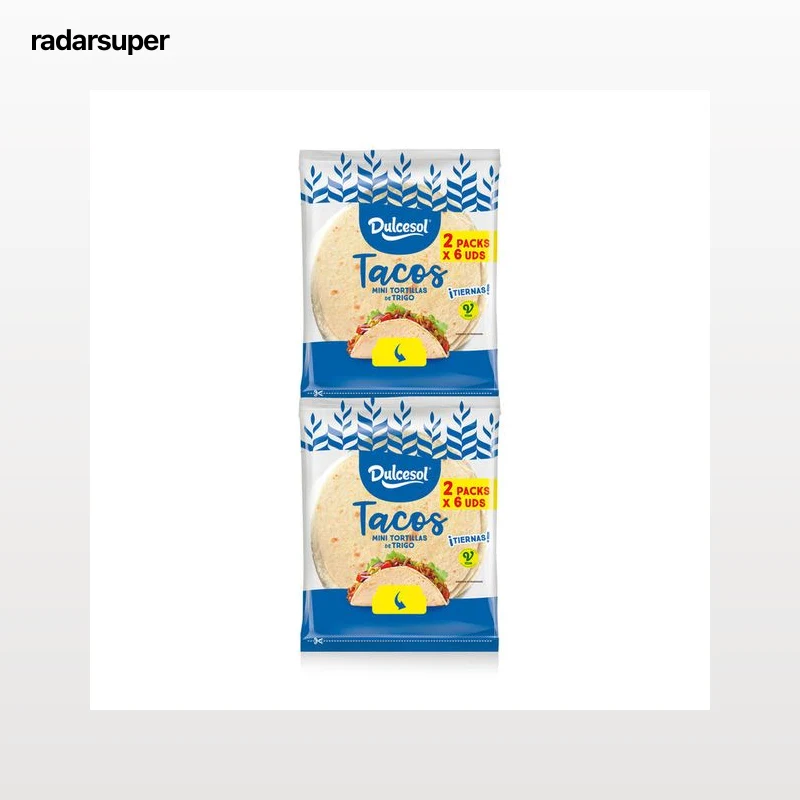 Mini tortillas de trigo para tacos Dulcesol 2x150g