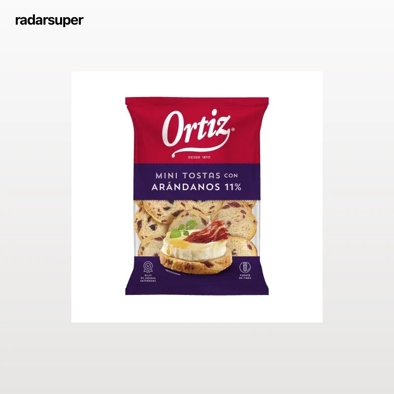 Mini tostas con arándanos Ortiz 90 g.