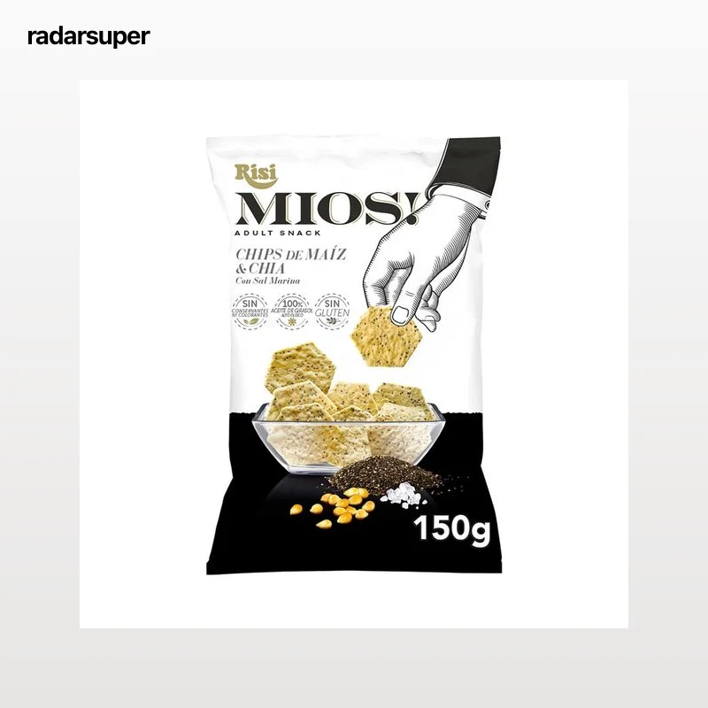 MIOS Chips de maíz y chia con sal marina 150 g.