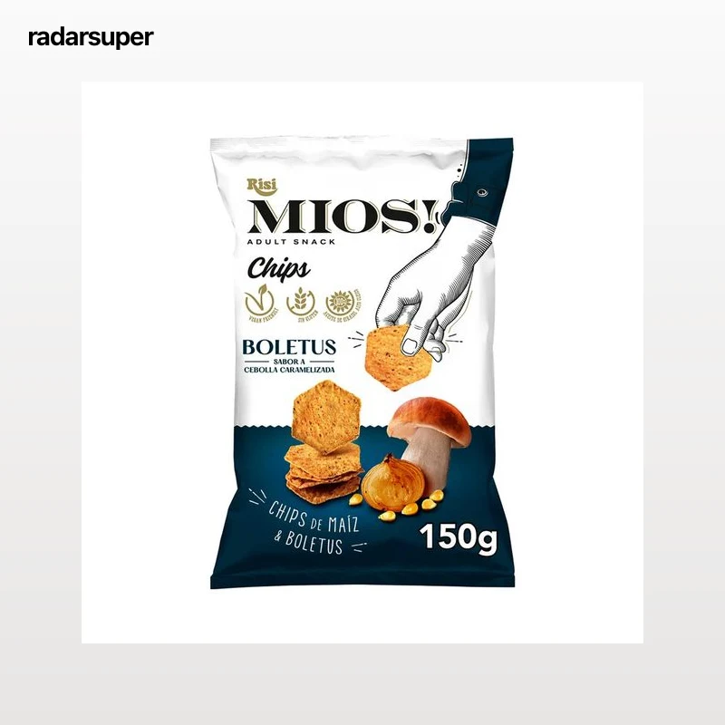 MIOS Chips de maíz con sabor a boletus y cebolla caramelizada MIOS! 150 g.