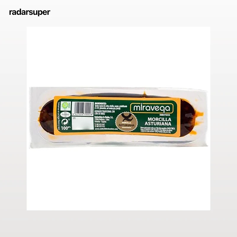 MIRAVEGA Morcilla asturiana ahumada con leña de Roble y elaborada sin gluten MIRAVEGA 100 g.
