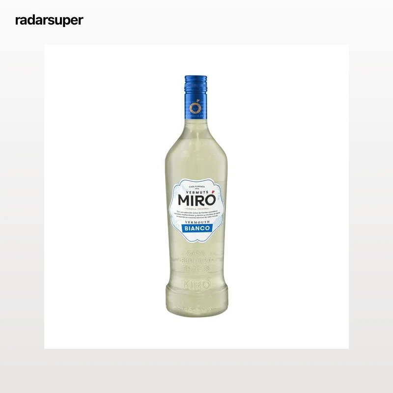 MIRÓ Vermut bianco elaborado con una selección de hierbas aromáticas del mediterraneo y alpinas MIRÓ botella de 1 l.