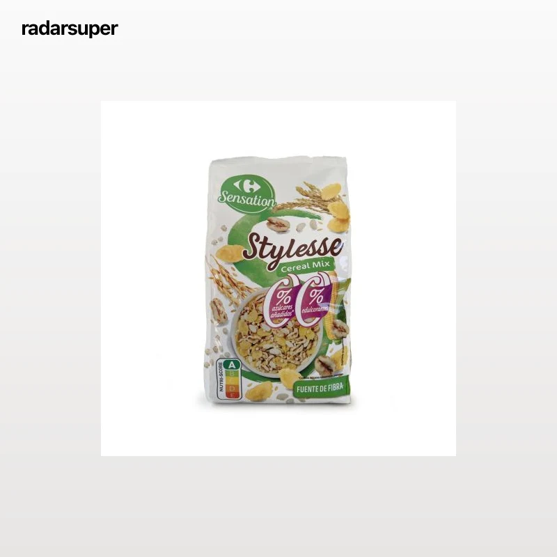 Mix de cereales y copos de maíz 0%  Carrefour Sensation sin azúcar añadido 375 g.