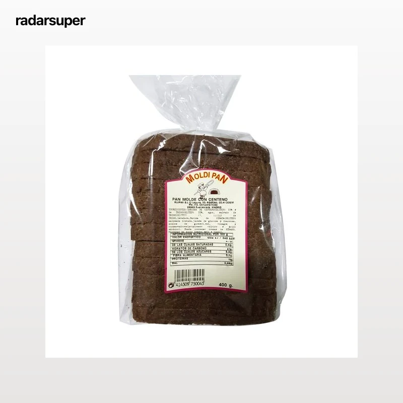 MOLDIPAN Pan de molde integral con centeno y corteza 400 g.