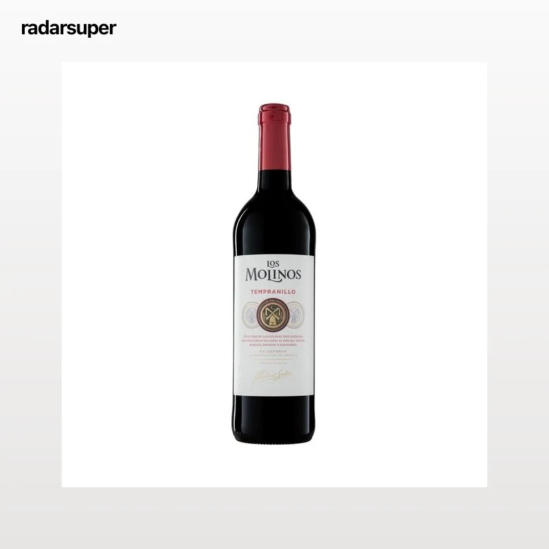 LOS MOLINOS  Vino tinto con D.O. Valdepeñas botella 75 cl.