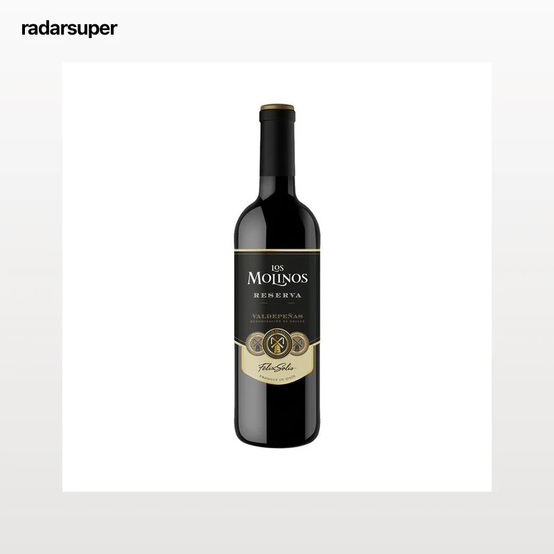 LOS MOLINOS  Vino tinto reserva con D.O. Valdepeñas LOS MOLINOS botella de 75 cl.