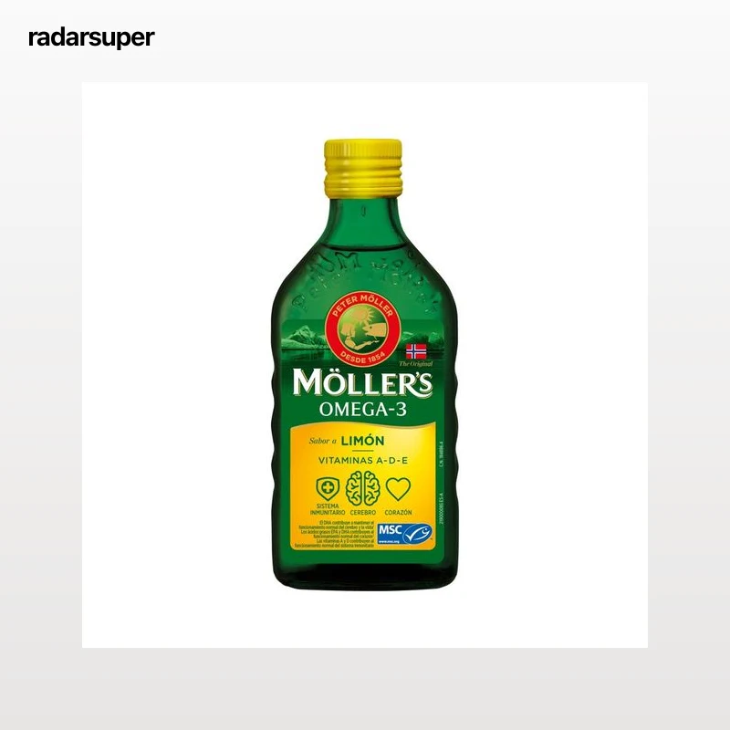 MÖLLER"S Aceite de hígado de bacalao con sabor a limón MÖLLER"S 250 ml.