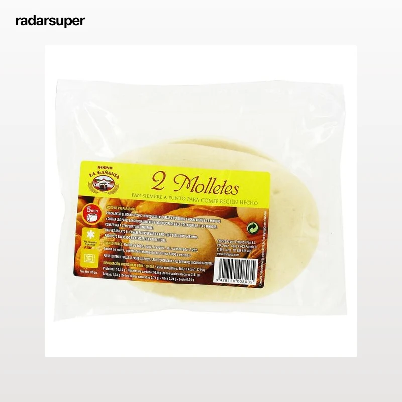 Molletes de pan precocido LA GAÑANÍA pack 2 uds. 200 gr,