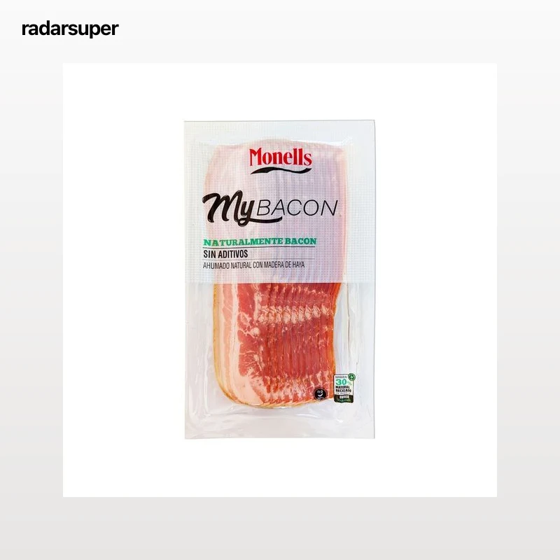 MONELLS Bacón ahumado de forma natural cortado en lonchas MONELLS 150 g.