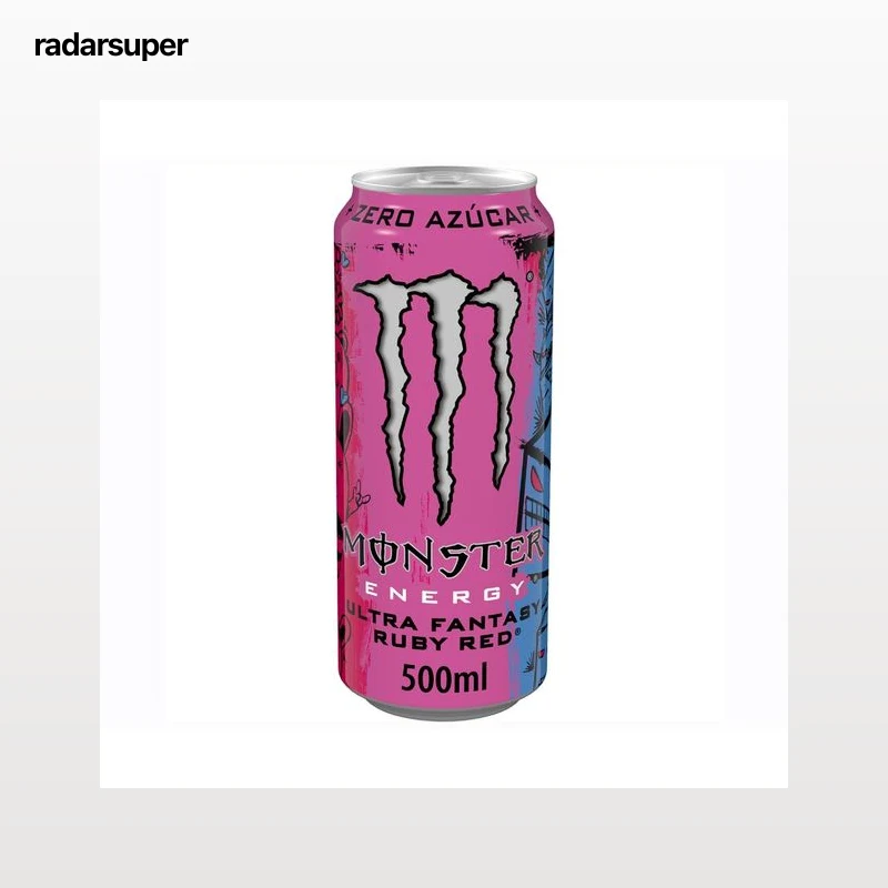 MONSTER Bebida energética ultra fantasy ruby red lata 500 ml.