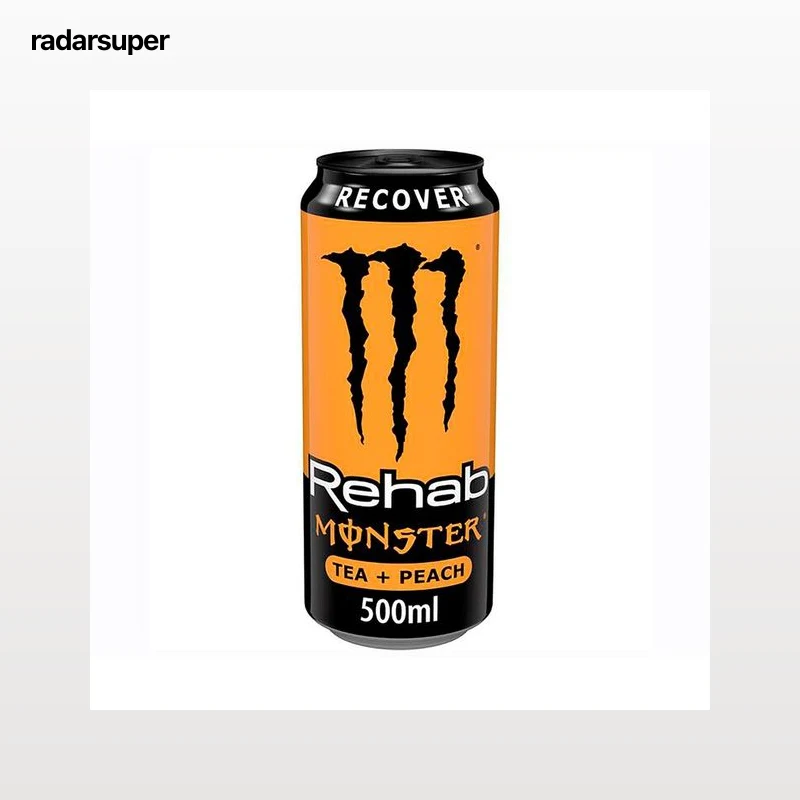 MONSTER Energy Bebida energética rehab peach sabor a melocotón lata 500 ml.
