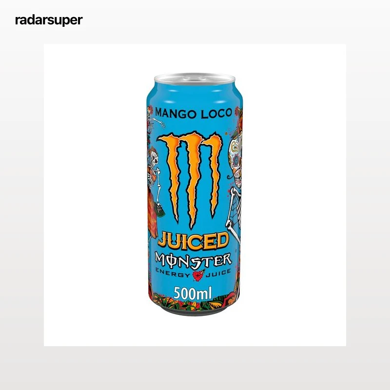 MONSTER Energy Juiced Mango Loco bebida energética con sabor a mango lata de 500 ml.