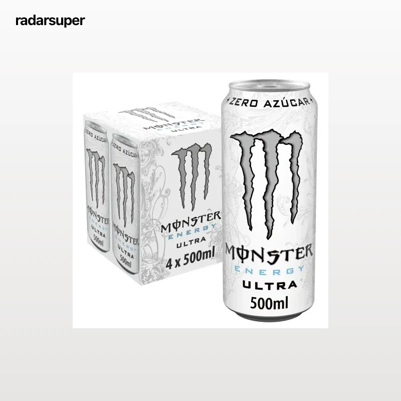 Monster Energy Ultra Bebida Energética sin azúcar pack 4 latas 500 ml.