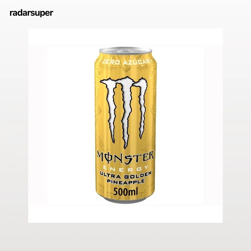 MONSTER Energy Ultra golden pineapple Bebida energética sin azúcar y con sabor a piña lata 500 ml.