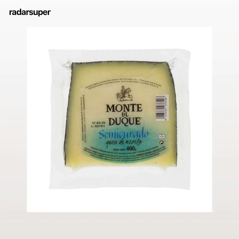 MONTE DUQUE Queso mezcla semicurado cuña 400 g.