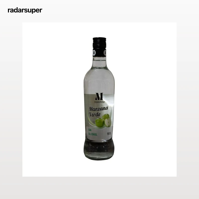 MONTELONGO Licor de manzana sin alcohol botella 70 cl.