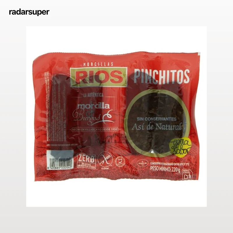 Morcillas sin conservantes, ni gluten, ni lactosa RIOS