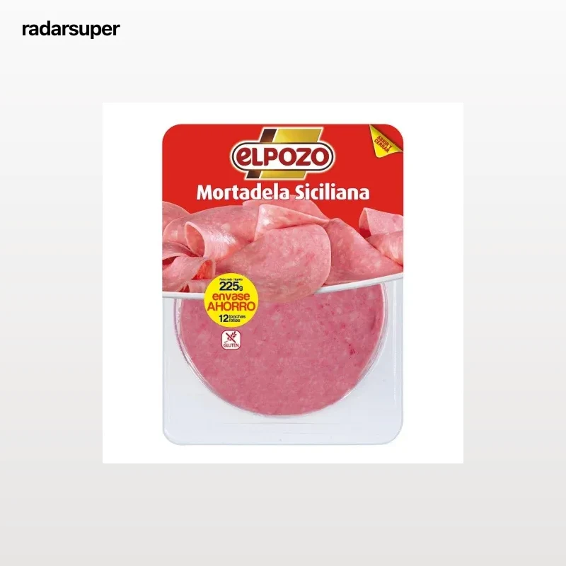 Mortadela siciliana en lonchas El Pozo sin gluten 225 g