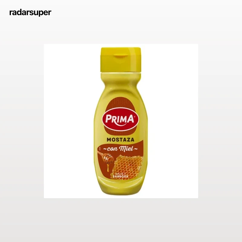Mostaza dulce con miel Prima sin gluten envase 285 g.