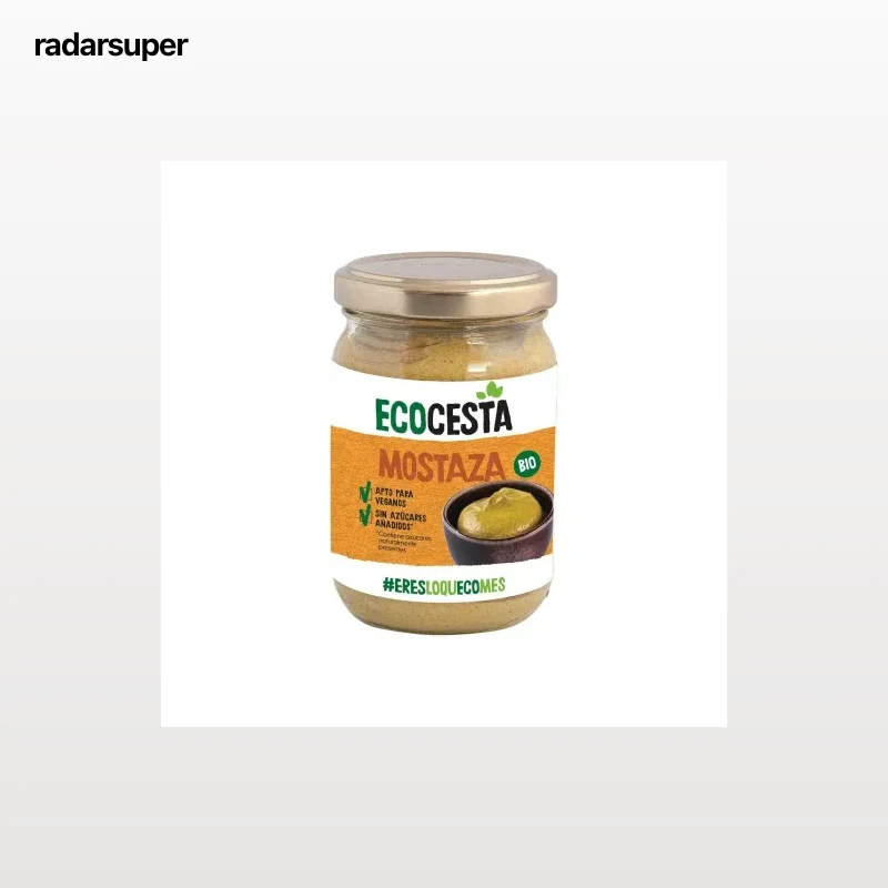 Mostaza sin azúcar añadido ecológica Ecocesta tarro 200 g.