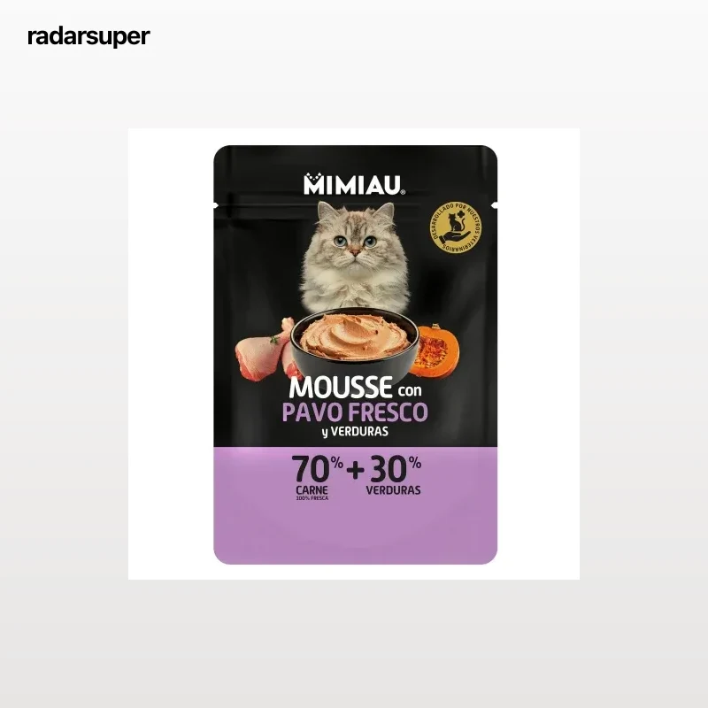 Mousse con pavo y verduras para gato Mimiau 85 g.