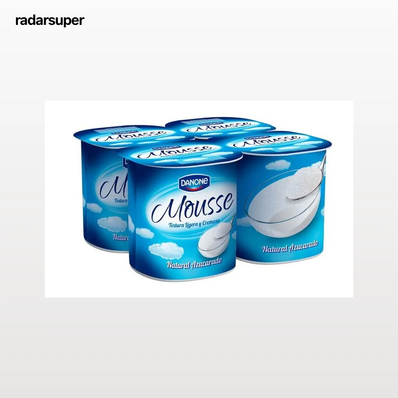 Mousse Danone pack 4 natural azucarado