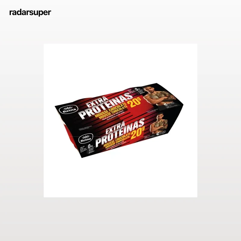 Mousse de chocolate rico en proteínas Reina sin gluten pack de 2 unidades de 100g