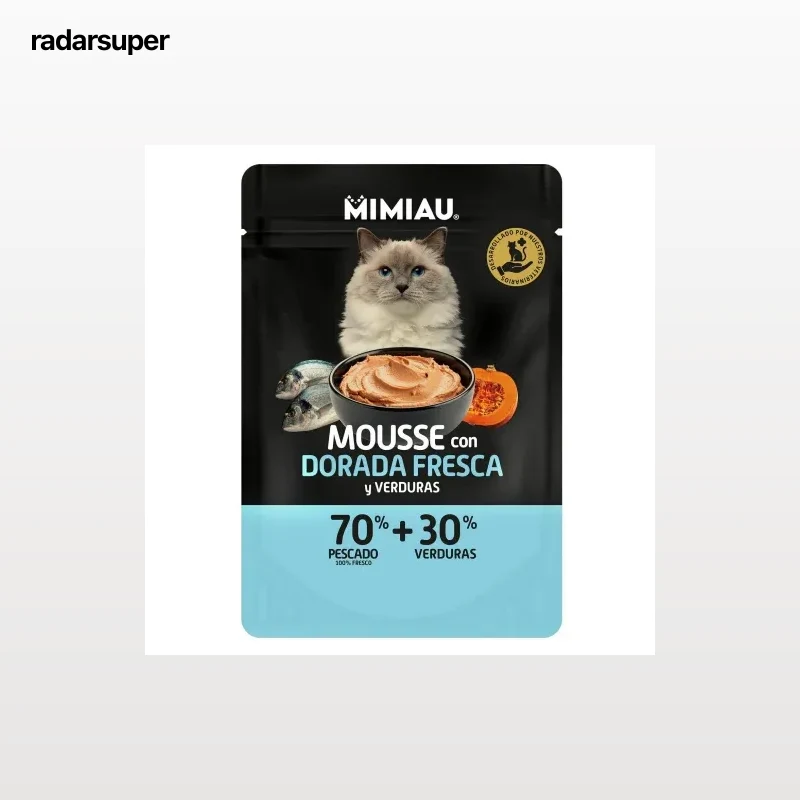 Mousse de dorada y verduras para gato Mimiau 85 g.