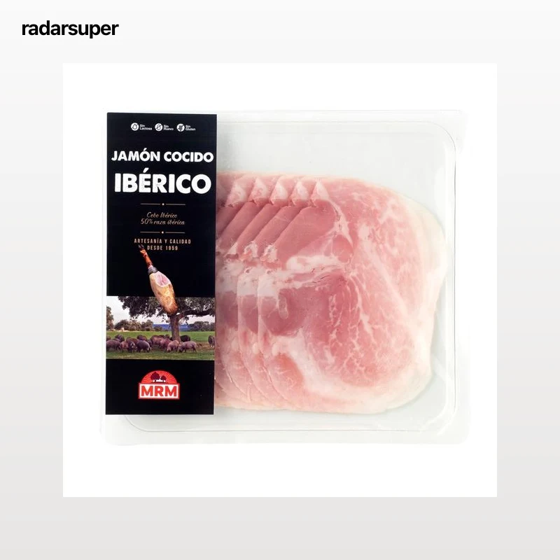 MRM Jamón cocido ibérico loncheado 100 g.