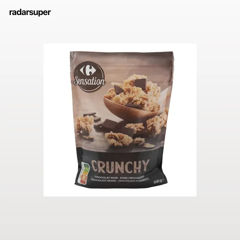 Muesli con chocolate negro Carrefour Sensation doy pack 500 g.