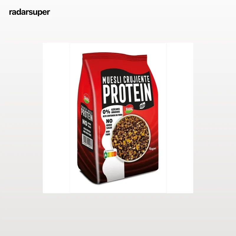 Muesli crujiente alto en proteína Esgir sin gluten y sin azúcar añadido 300 g.