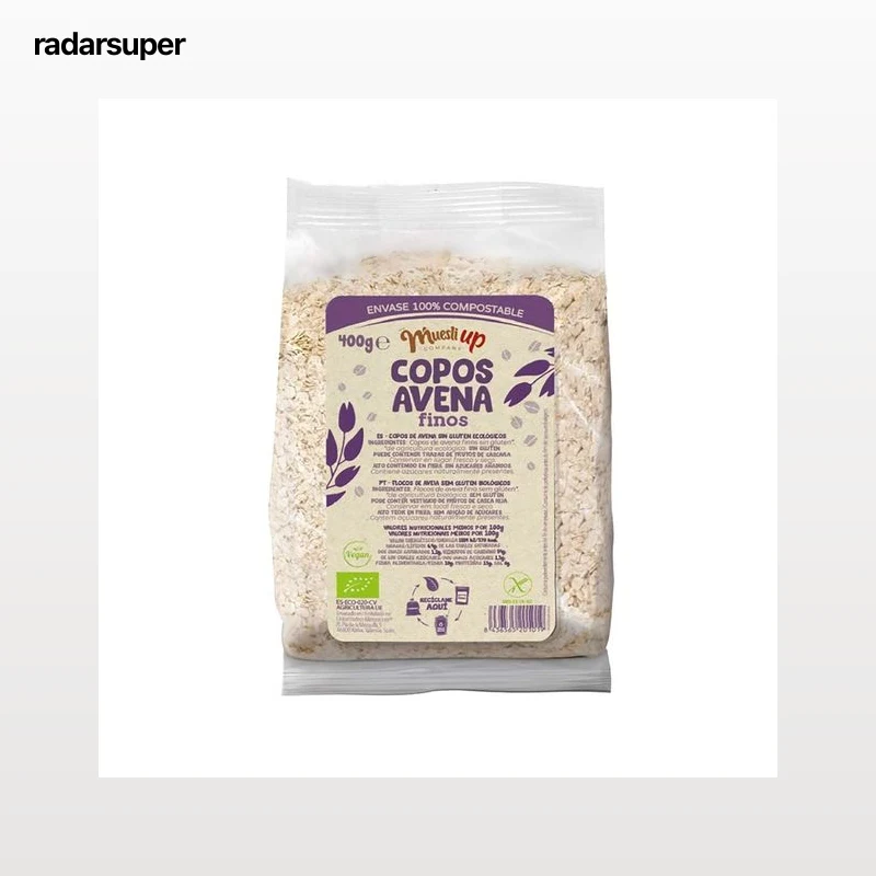 MUESLI Up Copos de avena finos sin gluten, ecológicos MUESLI Up 400 g.