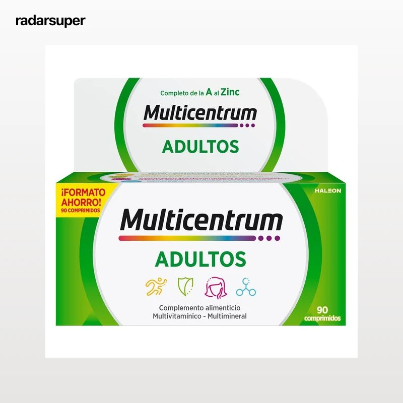 MULTICENTRUM Adultos Complemento nutricional para adultos y adolescentes a partir de 12 años 90 comprimidos.