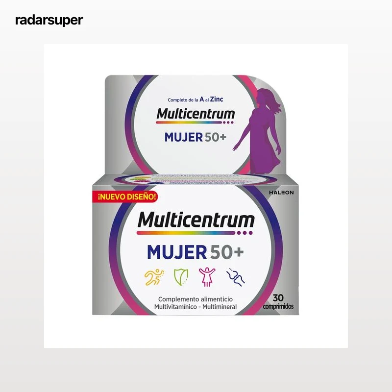 MULTICENTRUM Mujer 50 + Polivitamínico específico para mujeres de más de 50 años 30 comprimidos.