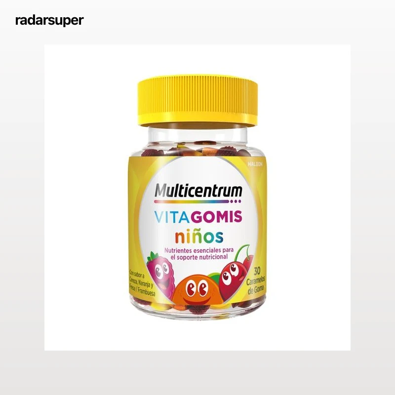 MULTICENTRUM Vitagomis niños Complemento alimenticio multivitamínico para niños en cómodos caramelos de goma sabor frutas 30 uds.