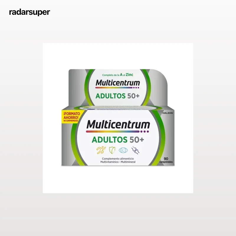 Multivitamínico y multimineral en comprimidos Select 50+ Multicentrum sin gluten 90 ud.