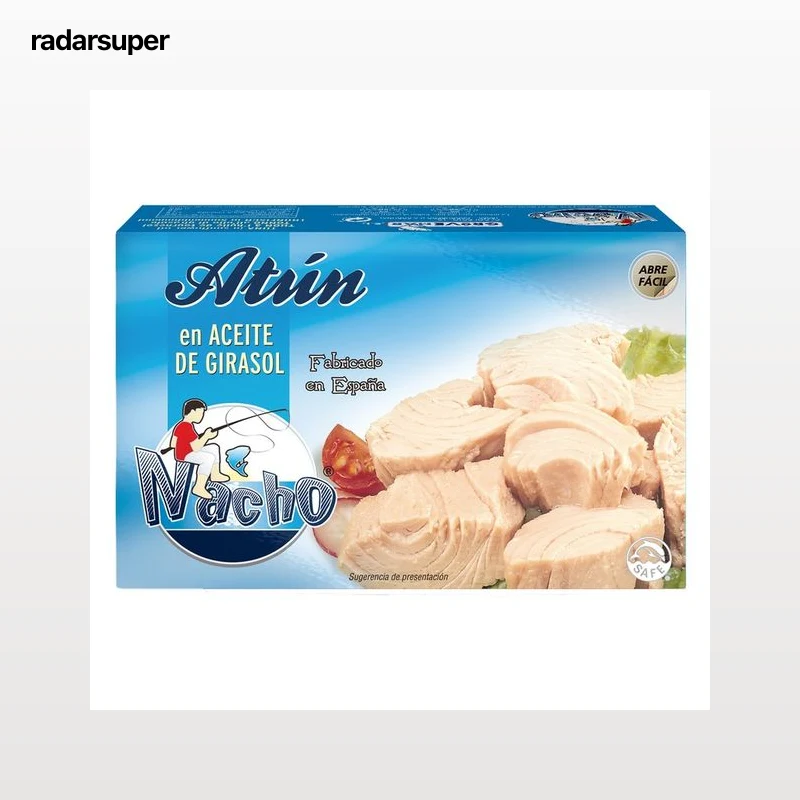 NACHO Atún en aceite de girasol en conserva 141 g.