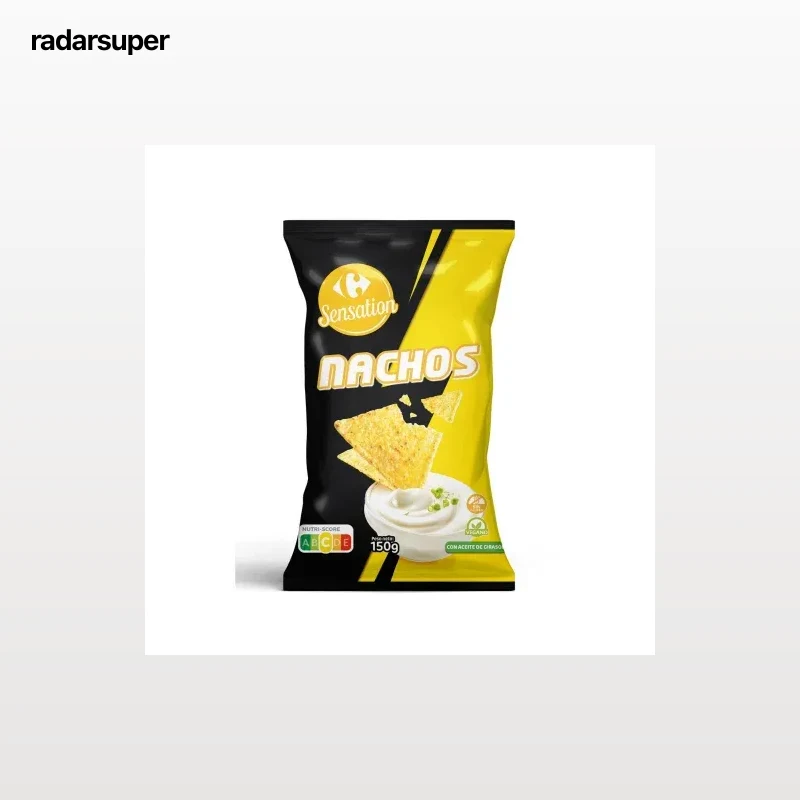 Nachos sabor original Sensation Carrefour sin gluten 150 g.