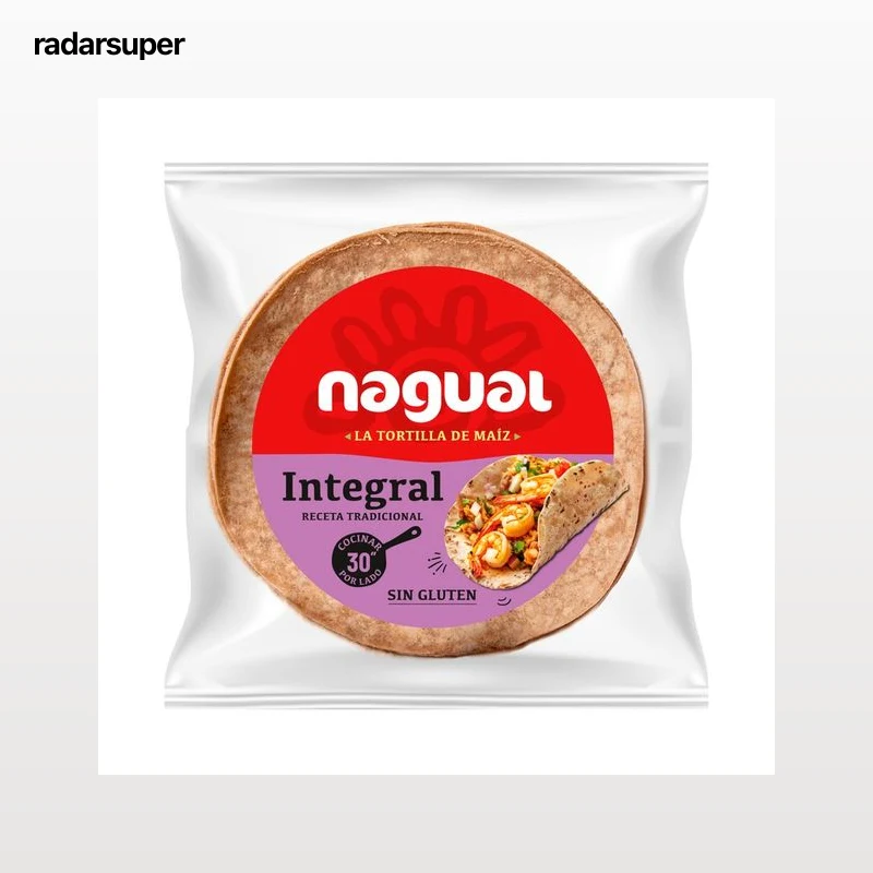 NAGUAL Tortillas de maíz integral sin gluten 8 uds. 200 g.