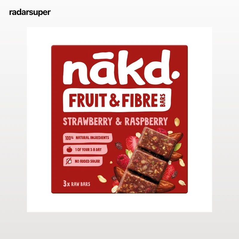 NAKD Barritas de fruta y fibra (fresa y frambuesa) 3 uds.132 gr.