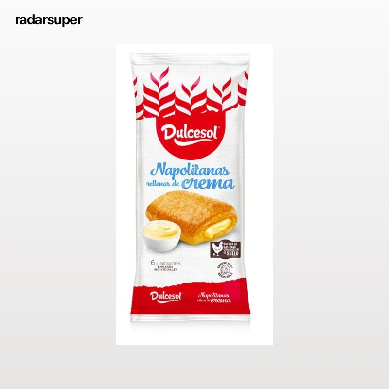Napolitana Dulcesol rellenas de crema 6 unidades