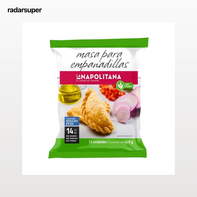 LA NAPOLITANA Masa vegana para empanadillas grandes (14 cm) 360 g.