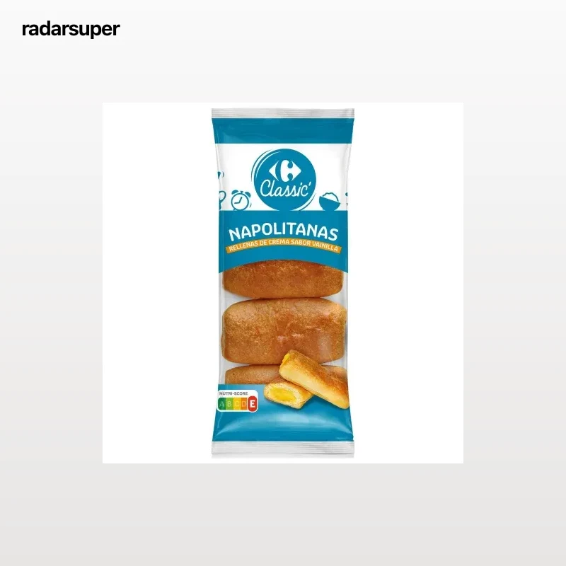 Napolitanas rellenas de crema Carrefour Classic 320 g.