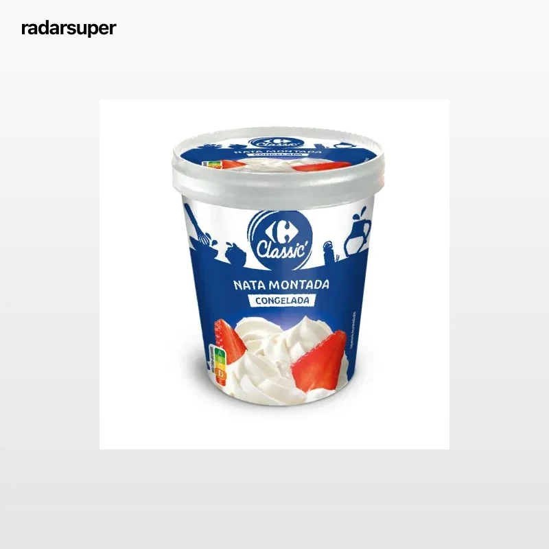 Nata montada azucarada Carrefour Classic 500 ml.