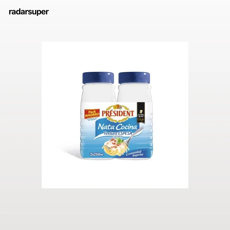 Nata para cocinar espesa Président pack de 2 unidades de 250 ml.