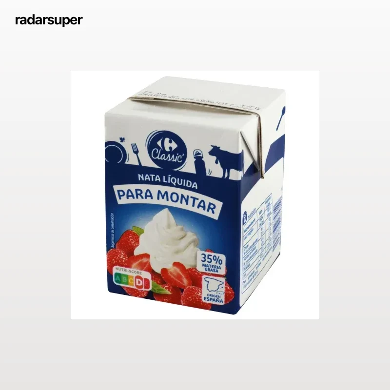 Nata para montar 35% materia grasa Classic´ Carrefour 500 ml.